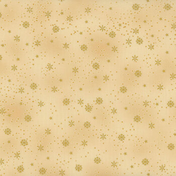 Stof Christmas 2025 - We Love Christmas 4592-206 Beige/Gold Small Snowflakes by Stof Fabrics, Image