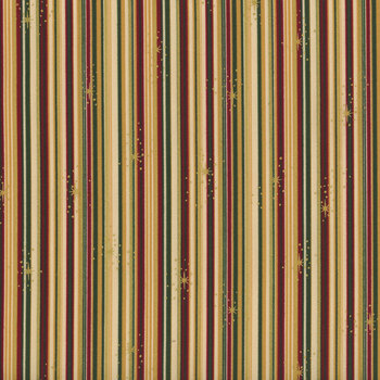 Stof Christmas 2025 - We Love Christmas 4592-210 Beige/Gold Stripe by Stof Fabrics, Image