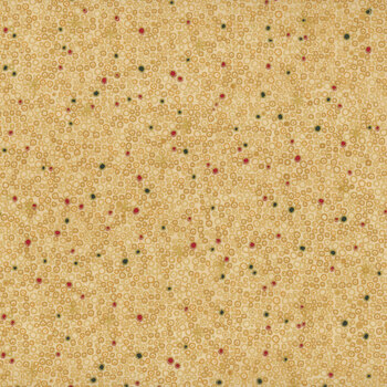 Stof Christmas 2025 - We Love Christmas 4592-211 Beige/Gold Small Circles by Stof Fabrics, Image