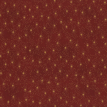 Stof Christmas 2025 - We Love Christmas 4592-401 Red/Gold Stars by Stof Fabrics, Image