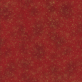 Stof Christmas 2025 - We Love Christmas 4592-414 Berry/Gold Spray Dots by Stof Fabrics, Image