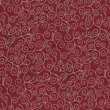 Stof Christmas 2025 - We Love Christmas 4592-423 Red/Silver Ornaments with Hearts by Stof Fabrics, Image