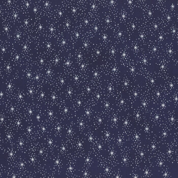 Stof Christmas 2025 - We Love Christmas 4592-601 Dark Blue/Silver Stars  by Stof Fabrics, Image