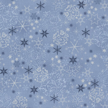 Stof Christmas 2025 - We Love Christmas 4592-610 Light Blue/Silver Balls and Snowflakes by Stof Fabrics, Image