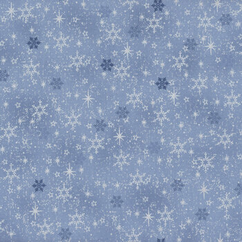 Stof Christmas 2025 - We Love Christmas 4592-612 Light Blue/Silver Medium Snowflakes by Stof Fabrics, Image