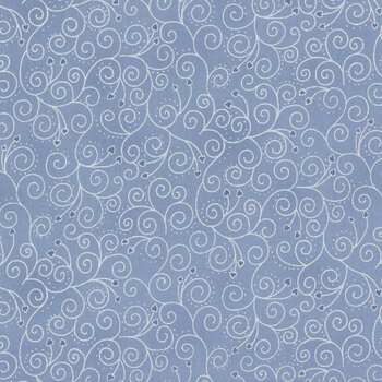 Stof Christmas 2025 - We Love Christmas 4592-614 Light Blue/Silver Ornaments with Hearts by Stof Fabrics, Image