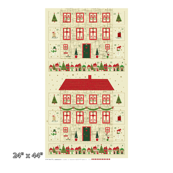 Stof Christmas 2025 - We Love Christmas 4595-293 Beige/Gold Calendar Panel by Stof Fabrics, Image