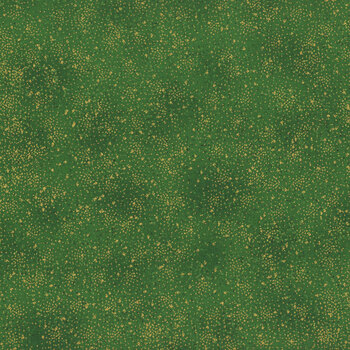 Stof Christmas 2025 - We Love Christmas 4592-813 Green/Gold Spray Dots by Stof Fabrics, Image