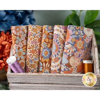 Wallflower  5 FQ Set - Caramel and Thristle by Tone Finnanger for Tilda, Image