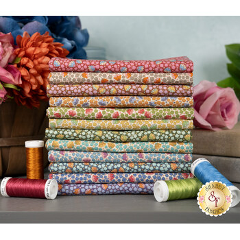 Wallflower  12 FQ Set - Bellflower by Tone Finnanger for Tilda, Image