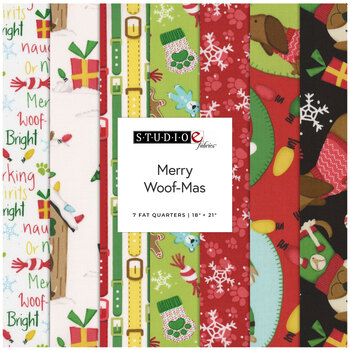 Merry Woof-Mas  Fat Quarter Bundle Sweet Cee Creative for Studio E Fabrics
