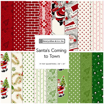 Santa's Coming to Town  17 FQ Set by Stacy West for Henry Glass Fabrics, Image