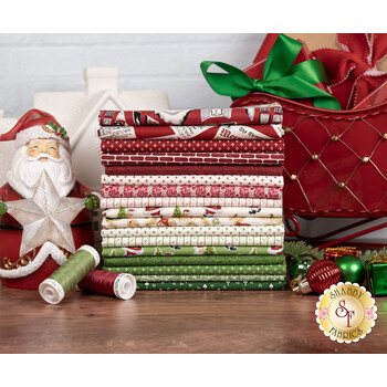 Santa's Coming to Town  17 FQ Set by Stacy West for Henry Glass Fabrics, Image