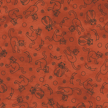 Spooky Stitches MAS10872-O Orange by Robin Kingsley for Maywood Studio, Image