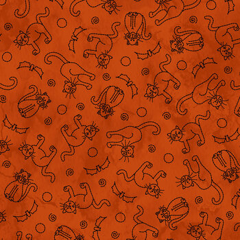 Spooky Stitches MAS10872-O Orange by Robin Kingsley for Maywood Studio, Image