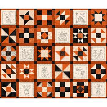 Spooky Stitches MAS10879-O Orange by Robin Kingsley for Maywood Studio, Image