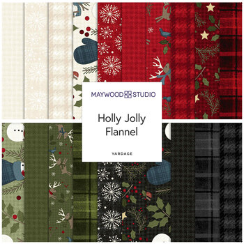 Holly Jolly Flannel  Yardage by Bonnie Sullivan for Maywood Studio, Image