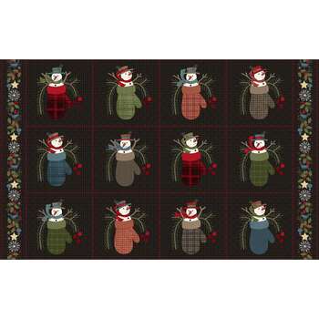 Holly Jolly Flannel MASF10891-J Panel Black by Bonnie Sullivan for Maywood Studio, Image