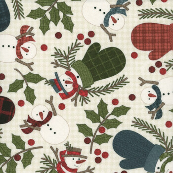 Holly Jolly Flannel MASF10892-E Cream by Bonnie Sullivan for Maywood Studio, Image