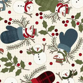 Holly Jolly Flannel MASF10892-E Cream by Bonnie Sullivan for Maywood Studio, Image