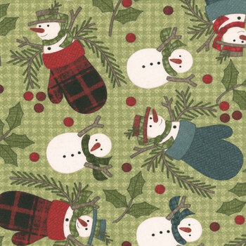 Holly Jolly Flannel MASF10892-G Green by Bonnie Sullivan for Maywood Studio, Image