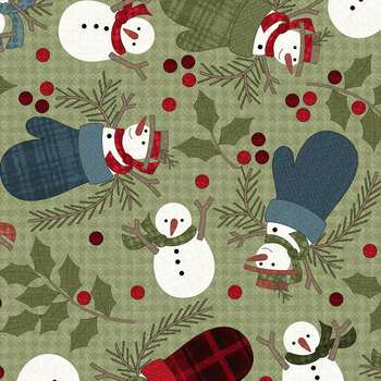 Holly Jolly Flannel MASF10892-G Green by Bonnie Sullivan for Maywood Studio, Image