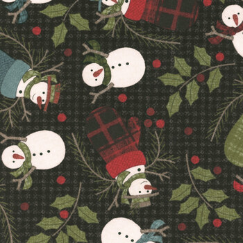 Holly Jolly Flannel MASF10892-J Black by Bonnie Sullivan for Maywood Studio, Image