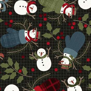 Holly Jolly Flannel MASF10892-J Black by Bonnie Sullivan for Maywood Studio, Image