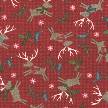 Holly Jolly Flannel MASF10893-R Red by Bonnie Sullivan for Maywood Studio, Image