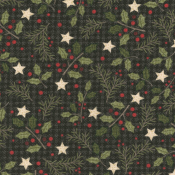 Holly Jolly Flannel MASF10894-J Black by Bonnie Sullivan for Maywood Studio, Image