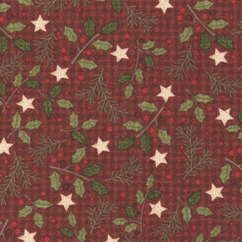 Holly Jolly Flannel MASF10894-R Red by Bonnie Sullivan for Maywood Studio, Image