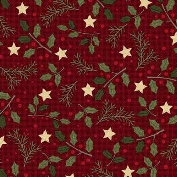 Holly Jolly Flannel MASF10894-R Red by Bonnie Sullivan for Maywood Studio, Image