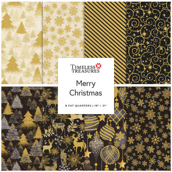 Merry Christmas  8 FQ Set by Timeless Treasures Fabrics, Image