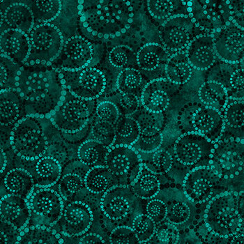 Color Essence Dotted Scroll 31094-Q Dark Teal by Quilting Treasures Fabrics, Image