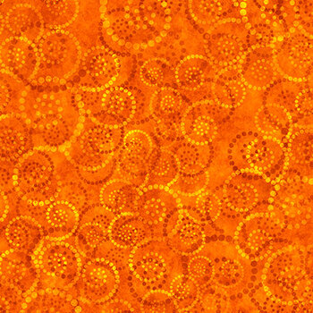 Color Essence Dotted Scroll 31094-O Orange by Quilting Treasures Fabrics, Image