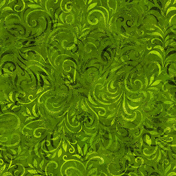 Color Essence Blooming Vine 31095-H Avocado by Quilting Treasures Fabrics, Image