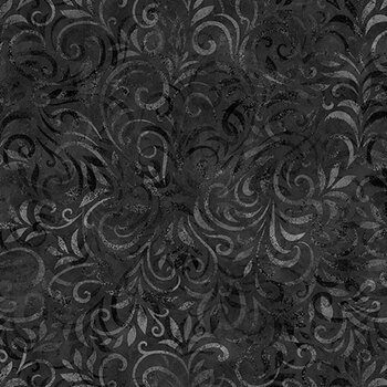 Color Essence Blooming Vine 31095-JK Charcoal by Quilting Treasures Fabrics, Image