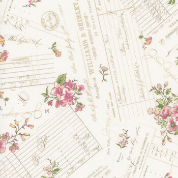Shades of Romance 108” Wide QB021403D-CREAM  by Monika Zhu for Marcus Fabrics, Image