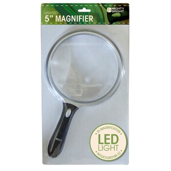 LED Lighted Magnifier 5in Round Black, Image