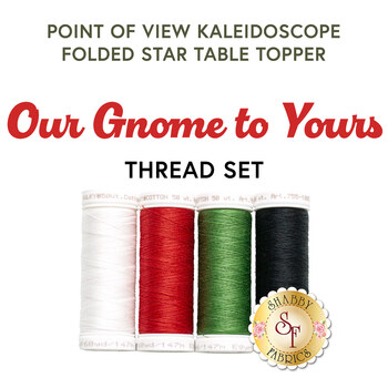  Point of View Kaleidoscope Folded Star Table Topper - Our Gnome to Yours - 4pc Thread Set, Image