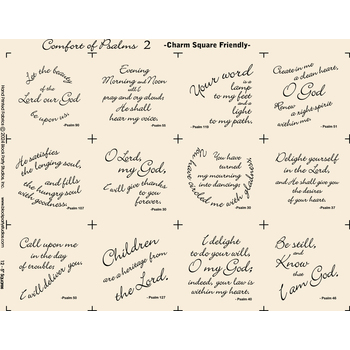 Comfort of Psalms II Panel - Charm Square Friendly - Natural, Image