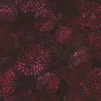 Bali Batiks - Raspberry Swirl W2611-196 Black Cherry by Hoffman Fabrics, Image