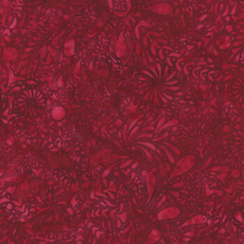 Bali Batiks - Raspberry Swirl W2609-231 Garnet by Hoffman Fabrics, Image