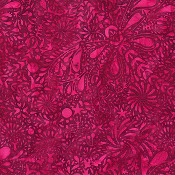 Bali Batiks - Raspberry Swirl W2609-231 Garnet by Hoffman Fabrics