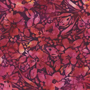 Bali Batiks - Raspberry Swirl W2606-143 Ruby by Hoffman Fabrics, Image