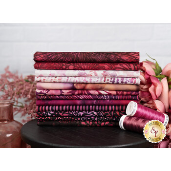 Bali Batiks - Raspberry Swirl  12 FQ Set by Hoffman Fabrics, Image