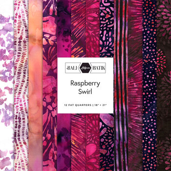 Bali Batiks - Raspberry Swirl  12 FQ Set by Hoffman Fabrics