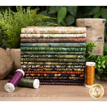 Bali Batiks - Forest Floor  16 FQ Set by Hoffman Fabrics, Image