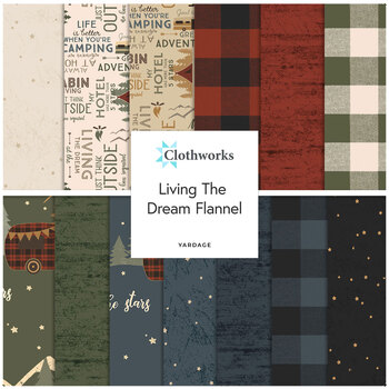 Living The Dream Flannel  Yardage by Dan DiPaolo for Clothworks, Image