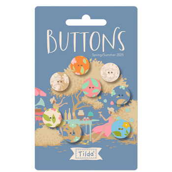 Sunday Brunch  8pc 14mm Button Pack by Tone Finnanger for Tilda, Image